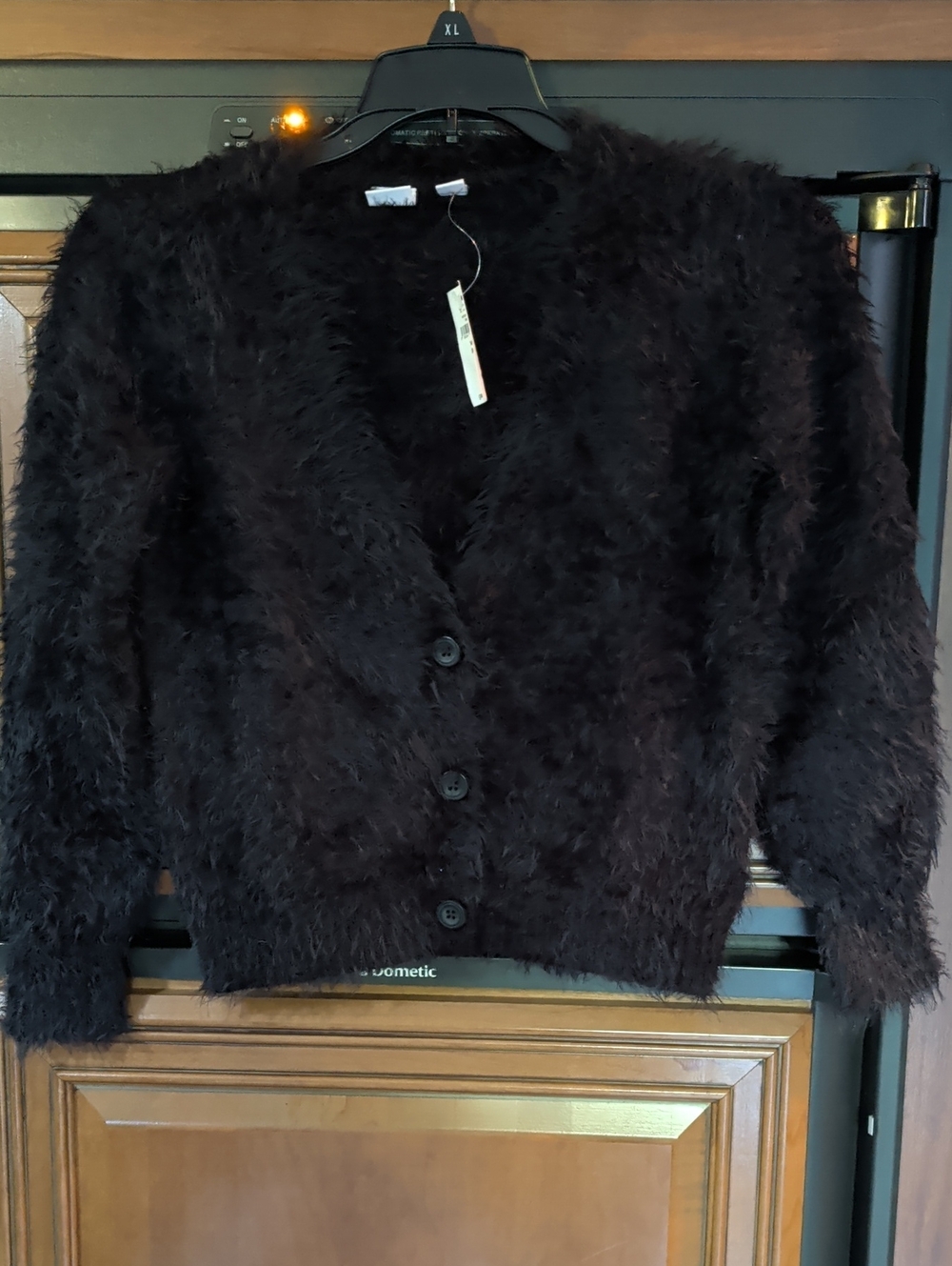 GAP Black Fuzzy Button-Up Kids Cardigan